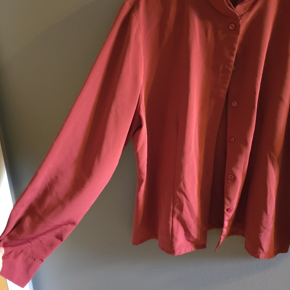 Red Button-Up Shirt - Picture 4 of 5